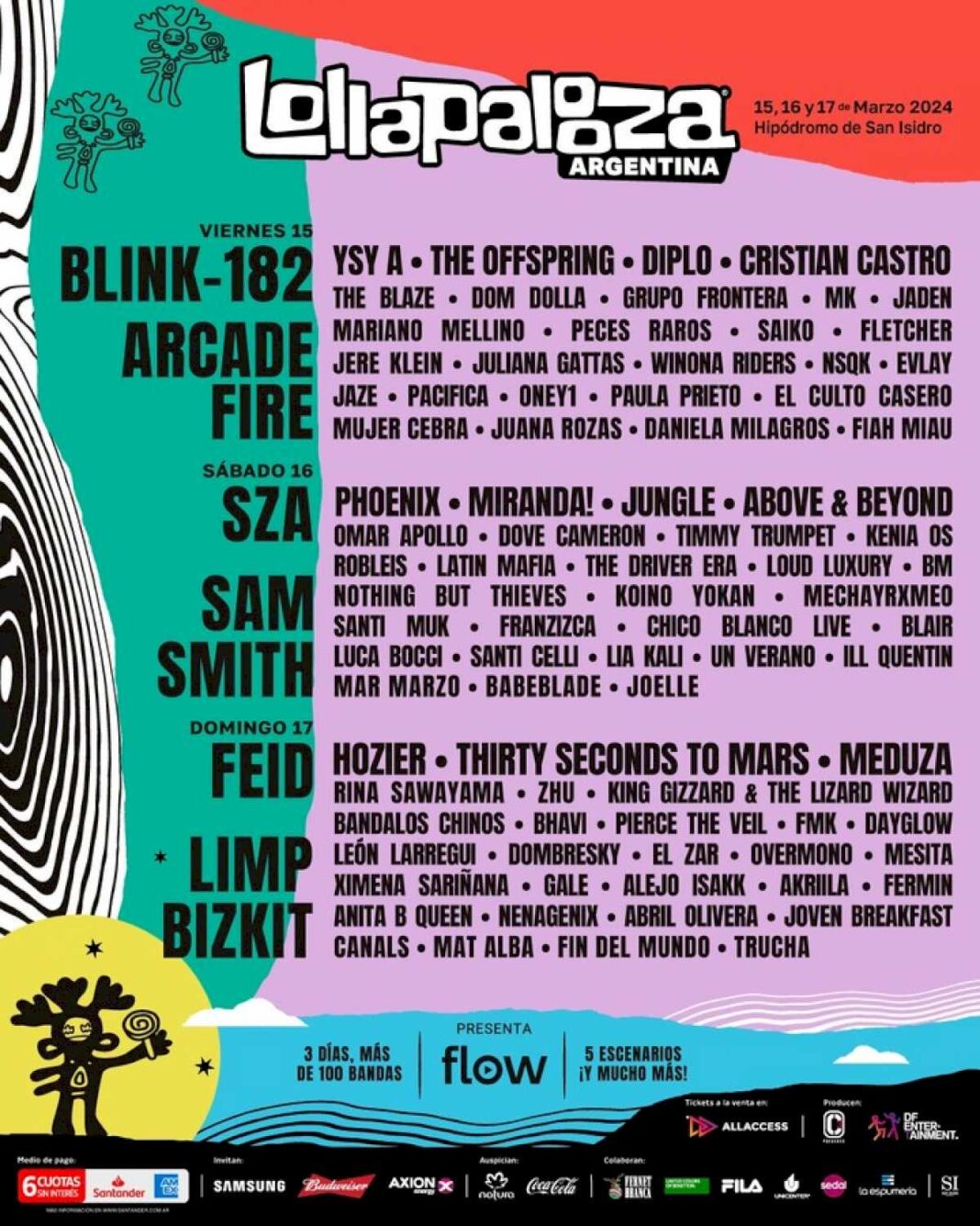 lollapalooza-argentina-2024:-se-anuncio-el-lineup-con-el-detalle-de-los-artistas-de-cada-jornada