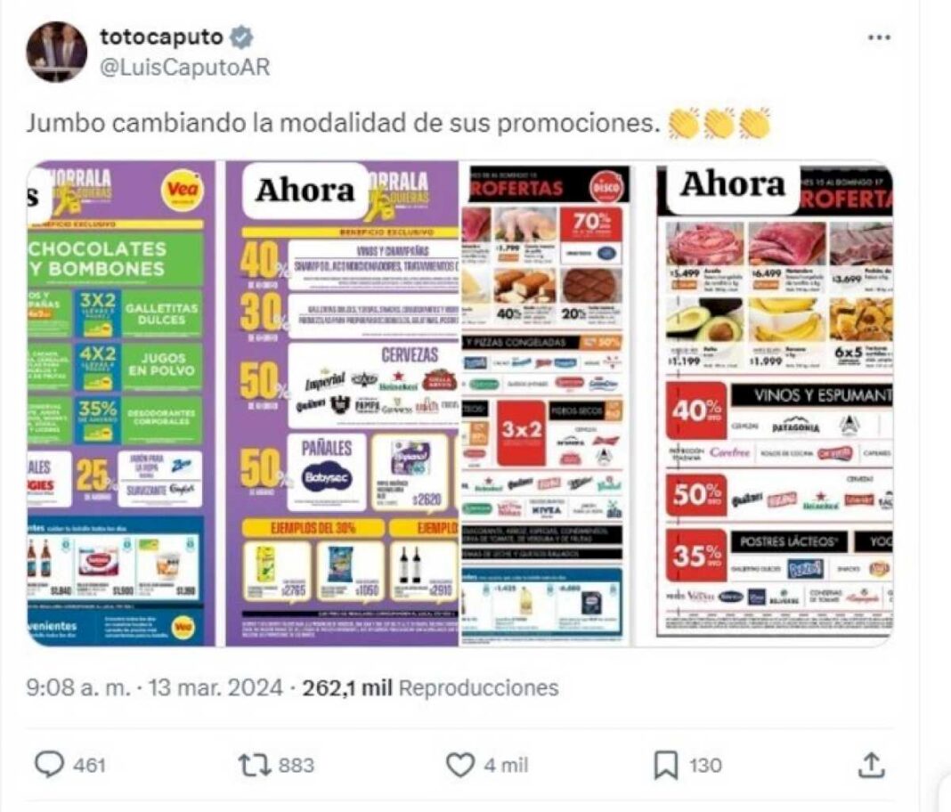 luis-caputo-salio-a-festejar-los-primeros-cambios-en-las-ofertas-de-los-supermercados